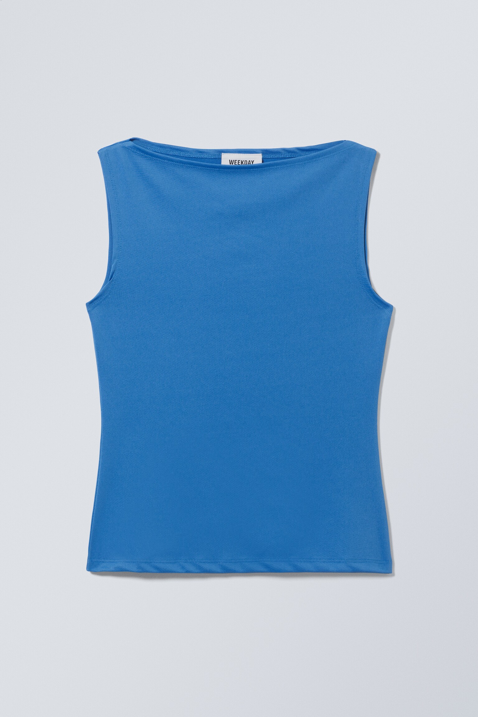 Annie Sleeveless Boat-Neck Top - Blue/Midnight Blue/White/Black/Khaki Green
