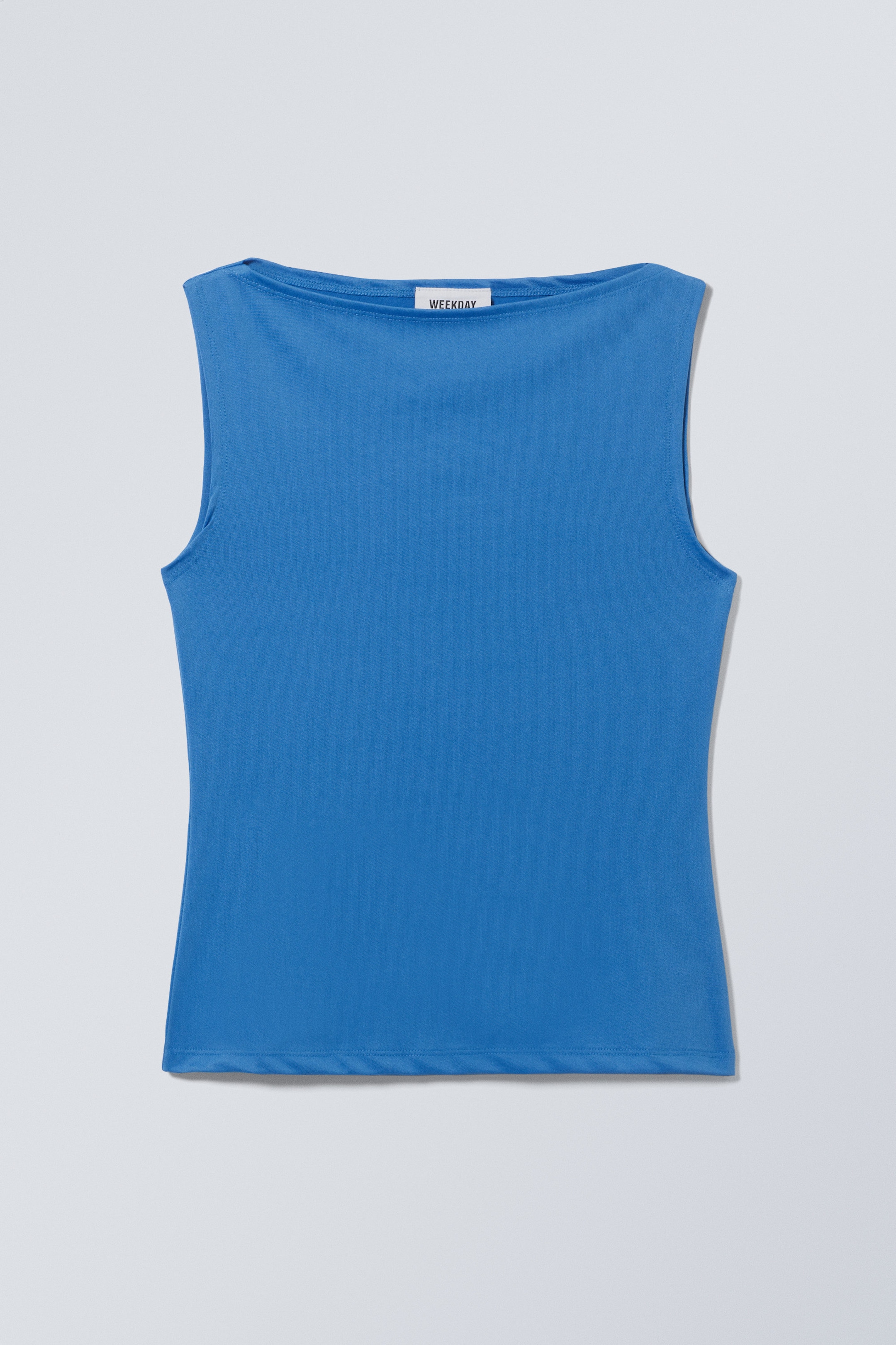 Blue - Annie Sleeveless Boat-Neck Top - 0