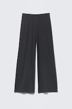 Washed Black - Soft Low Rise Loose Wide Leg Trousers - 4