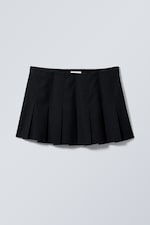 Black - Short Pleated Mini Skirt - 0
