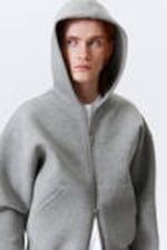 Grey Melange - Simon Scuba Zip Hoodie - 2