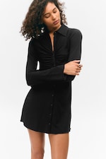 Black - Long-sleeve Dress - 1