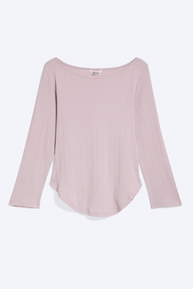 Top met boothals en driekwartmouwen - Dusty Light Pink/Zwart/Dusty Light Blue - 1