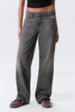 Mine Grey - Dunkelgrau - Ample Low Waist Loose Wide Leg Jeans - 1