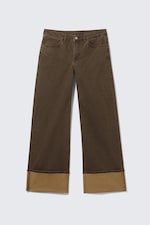 Dark Brown - Spice Low Rise Fold-Up Twill Trousers - 0