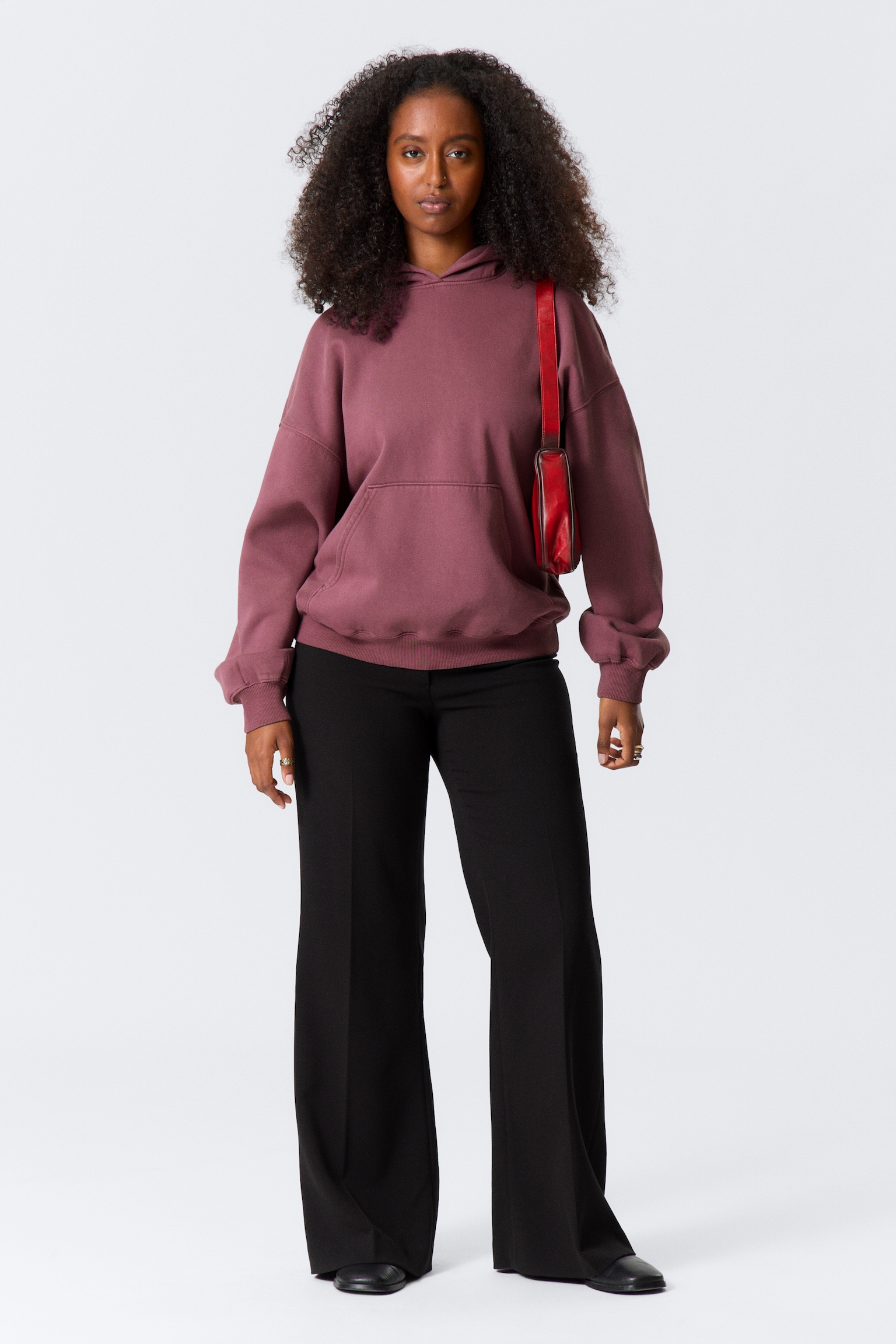 Oversized Heavyweight Hoodie - Washed Red/Light Grey Melange/Dark Blue - 3