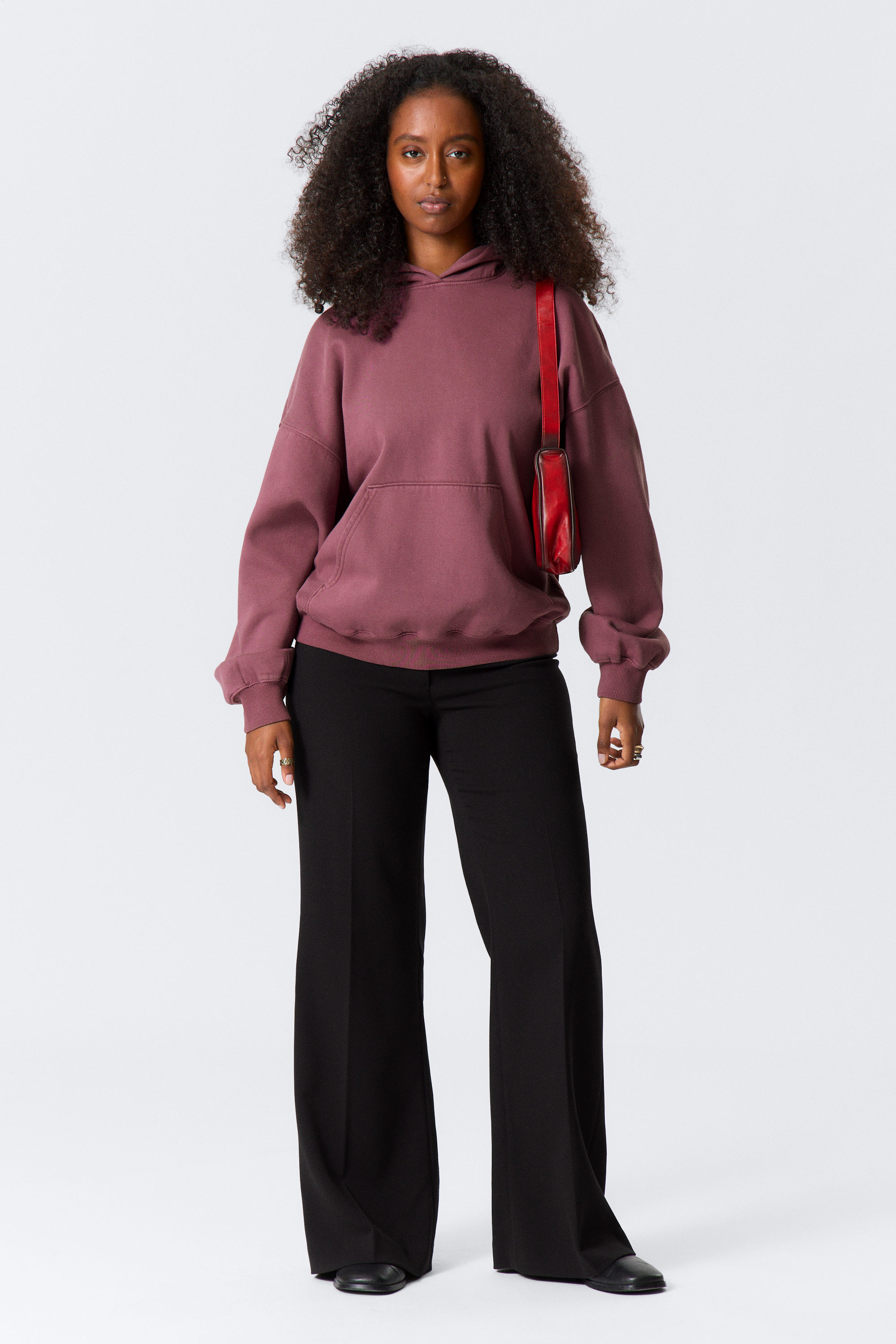 Verwaschenes Rot - Schwerer Oversized-Hoodie - 2