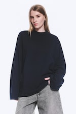 Dunkles Marineblau - Oversized-T-Shirt mit langen Ärmeln - 0