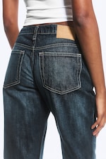 Deep Sea Blue - Dark Blue - Laika Mid Rise Regular Straight Jeans - 3