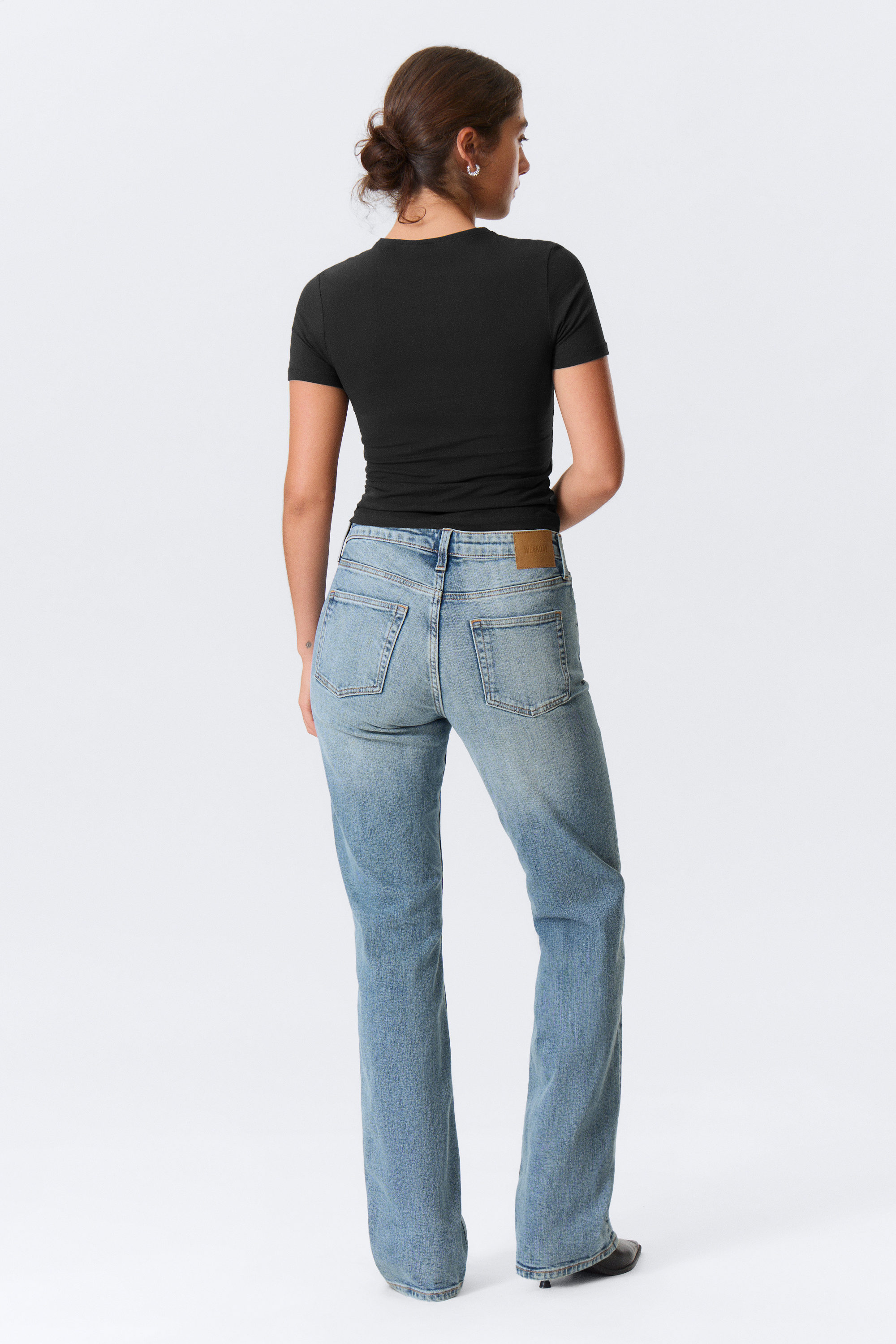 Kimberley Blue - Medium Blue - Tension Mid Rise Slim Bootcut Leg Jeans - 5