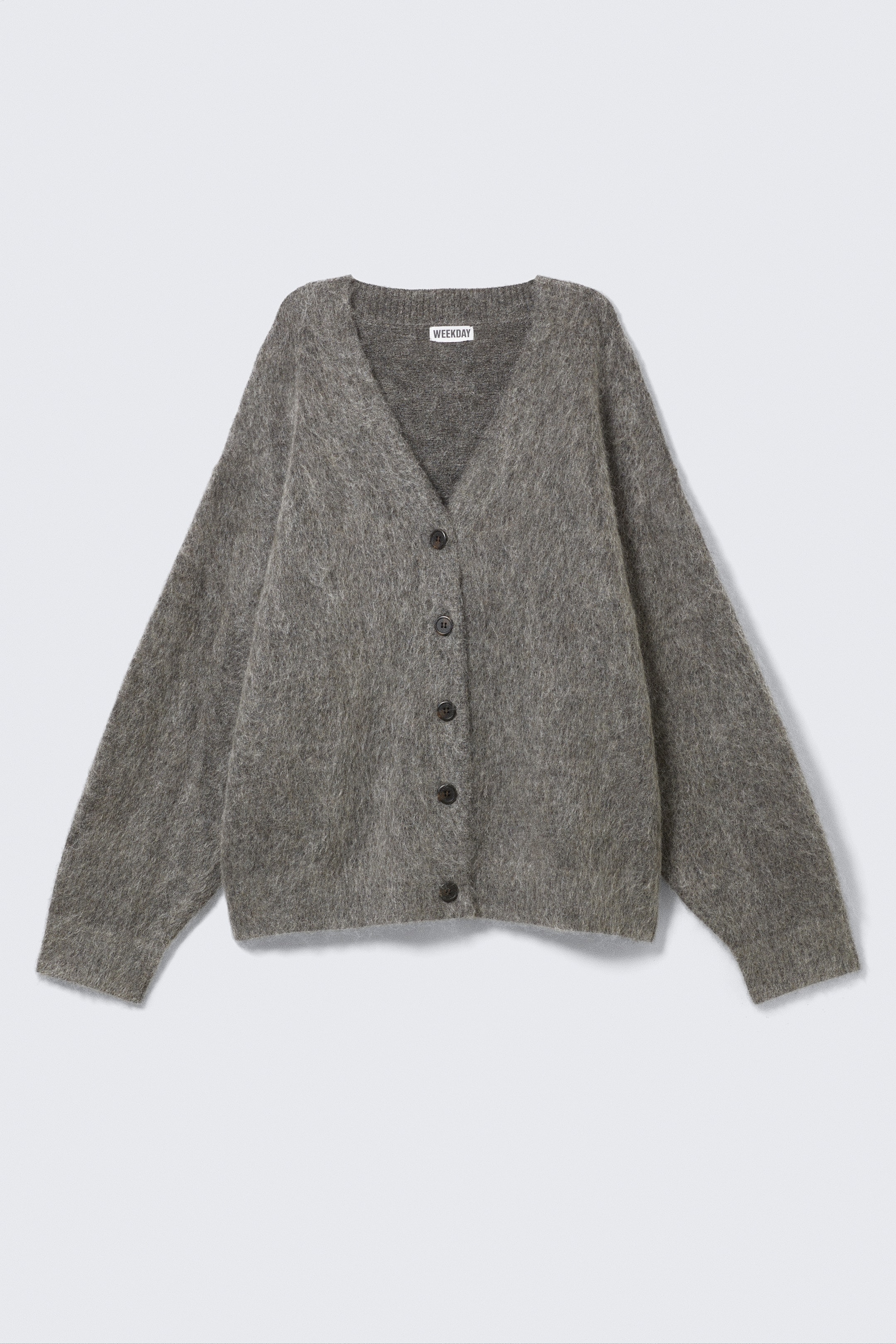 View larger image: Loose Fit Mohair Blend V-Neck Cardigan - Dark Grey - Ladies | H&M GB 4
