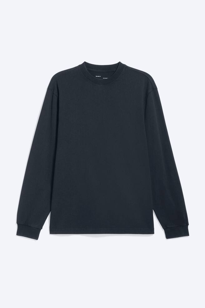 Relaxed Long-Sleeved T-shirt - Dark Blue/Black/Dark Grey/White - 1