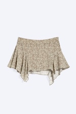 Light Dusty Khaki Green - Asymmetric Mini Skirt - 0