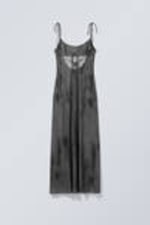 Blurred Dark Grey - Strap Maxi Dress - 5