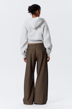 Mörk mullvad - Pinstripe - Låga kostymbyxor med vida ben - 3