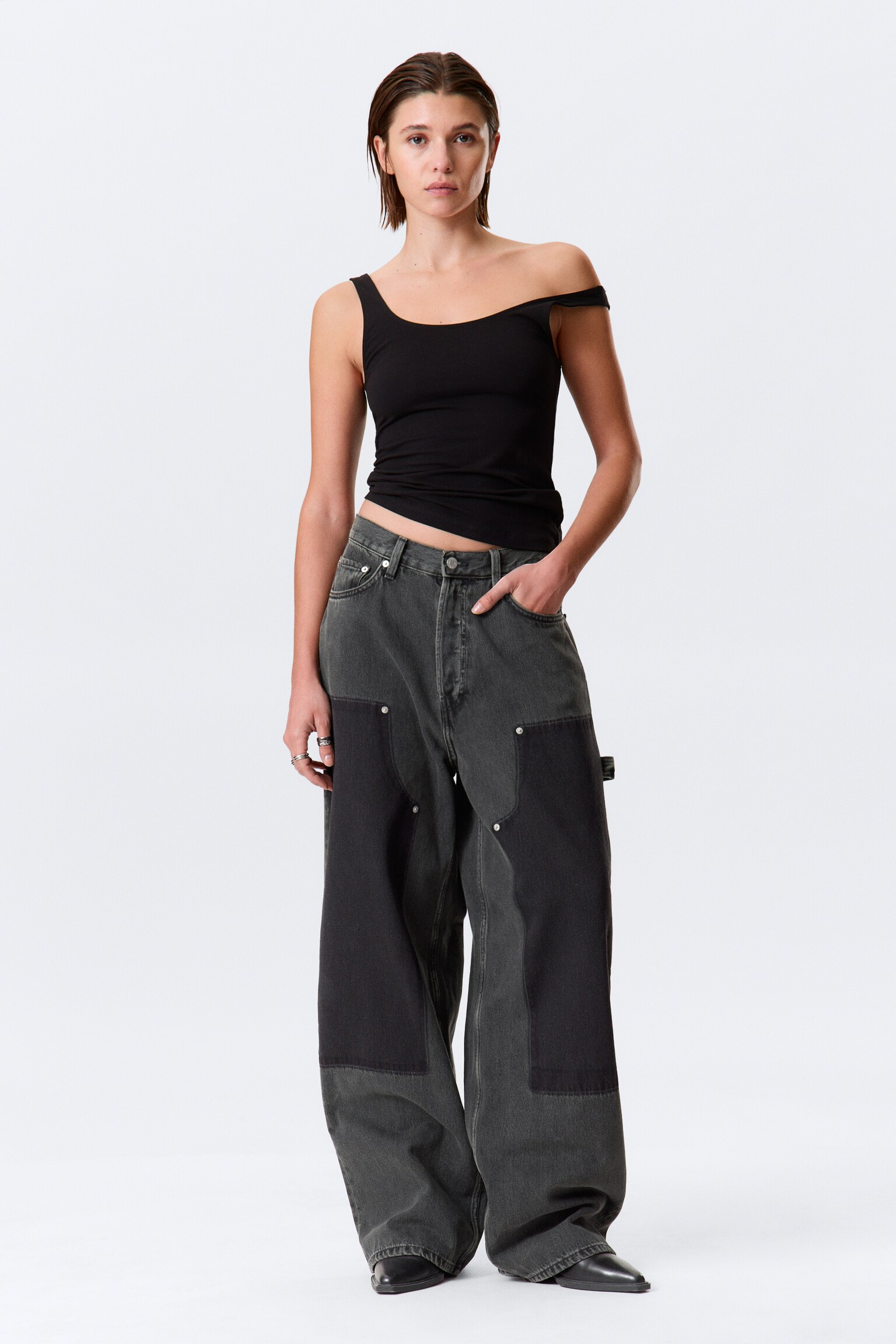 Astro Loose Baggy Leg Carpenter Jeans - Eulogy Black - Schwarz - 5