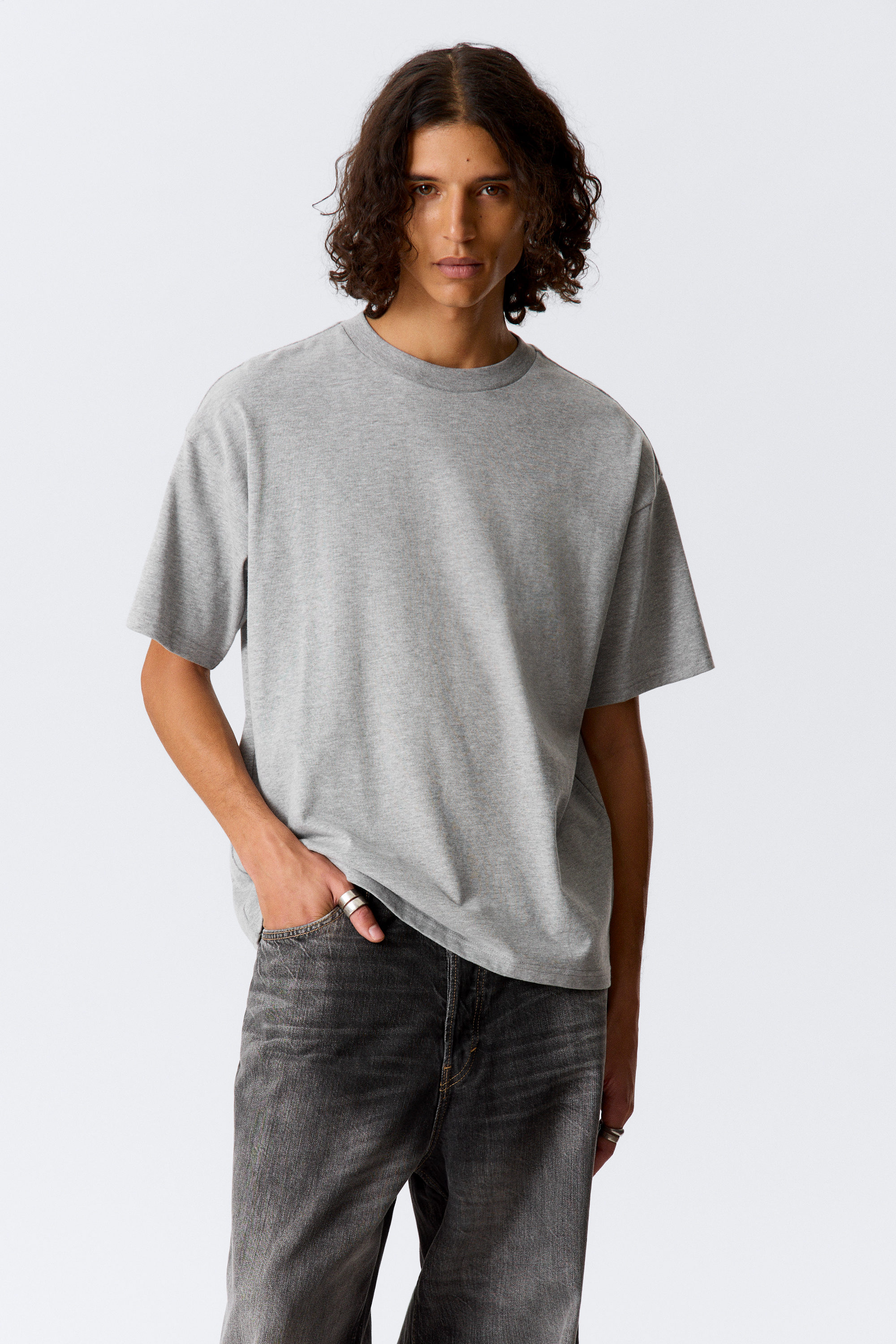 Lichtgrijs - Recht T-shirt - 1