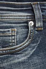 Dusk Blue - Dark Blue - Low Rise Slim Flared Jeans - 6