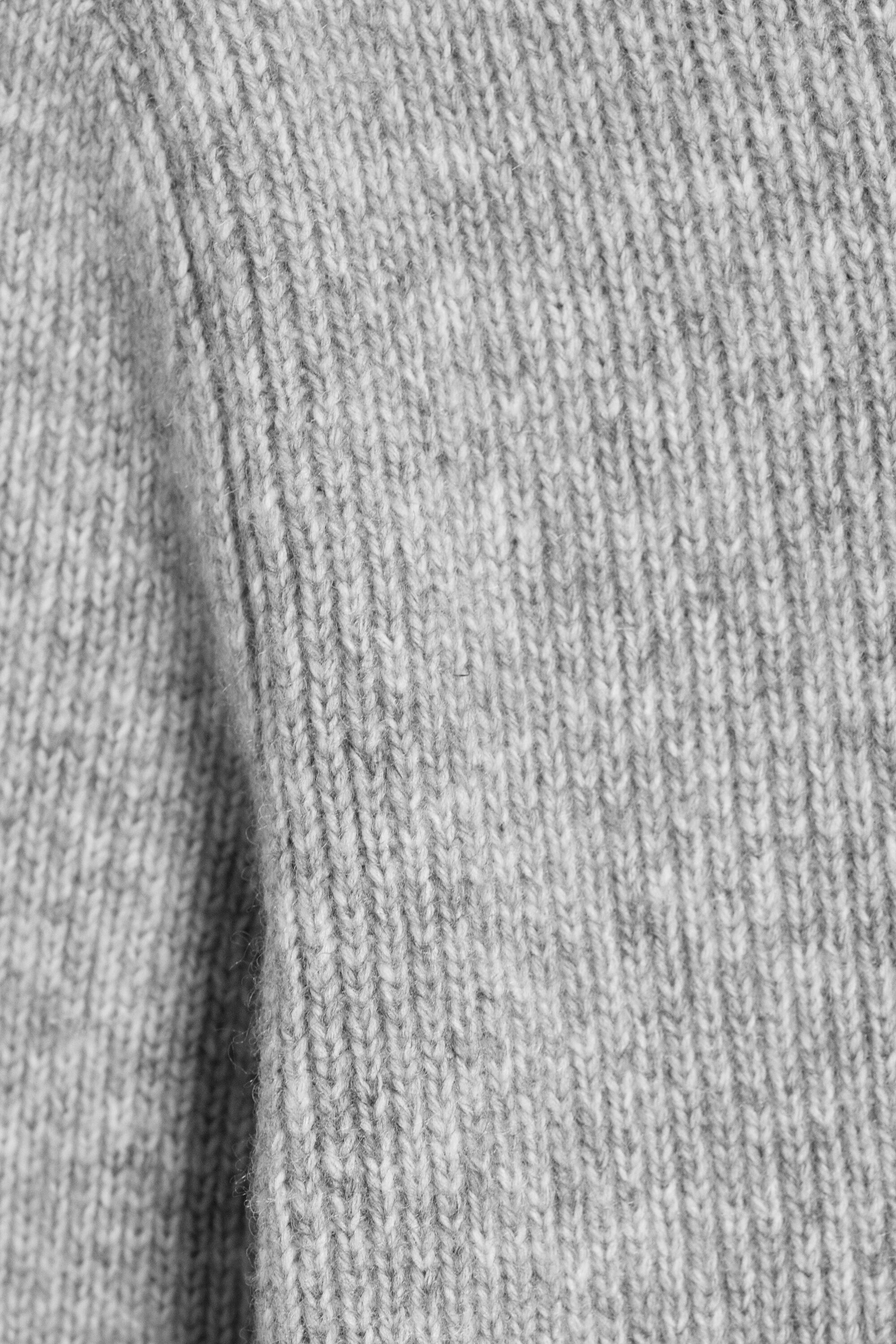 Grey Melange - Knitted Cardigan - 5