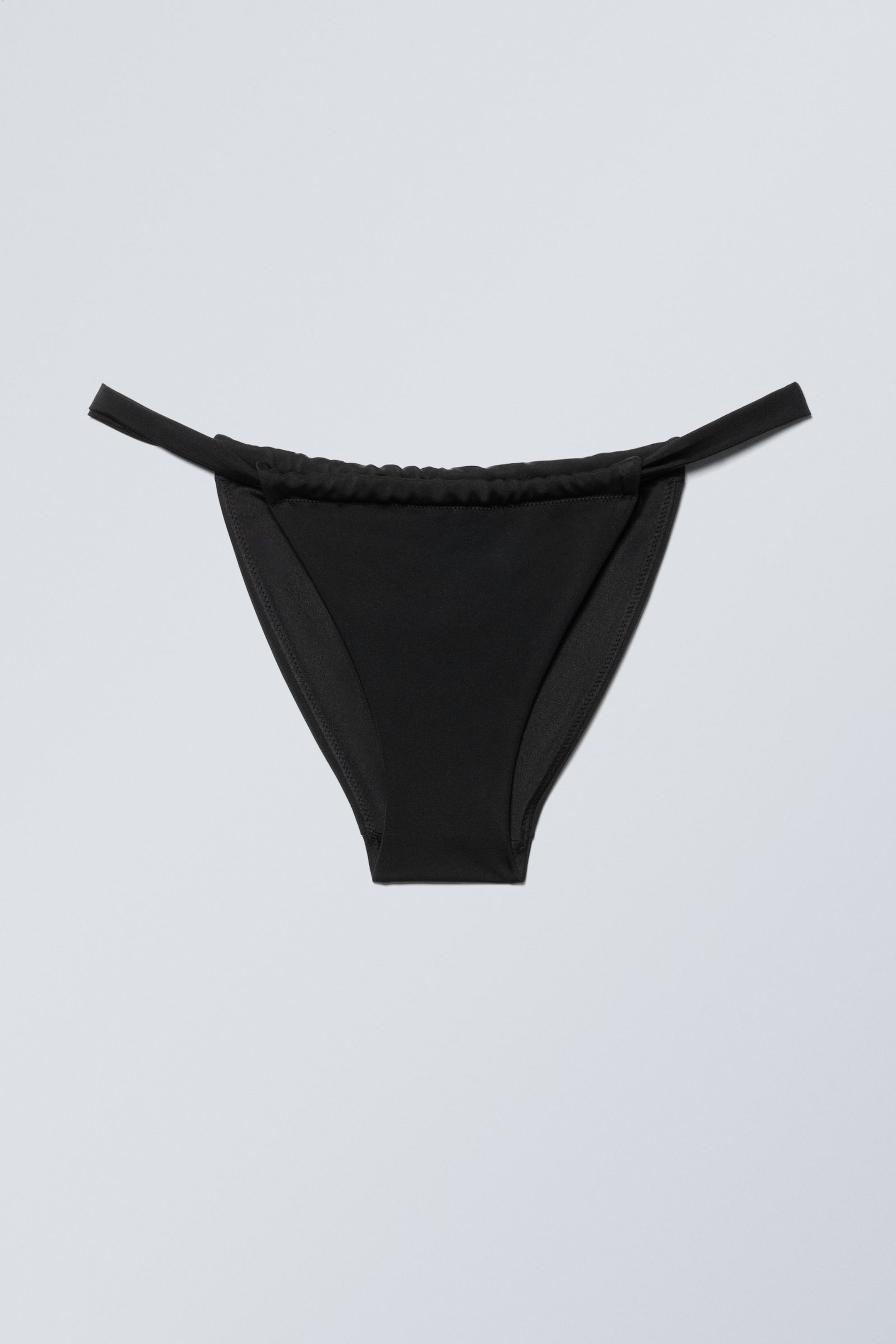 Black - Low Waist Ruched Bikini Briefs - 3