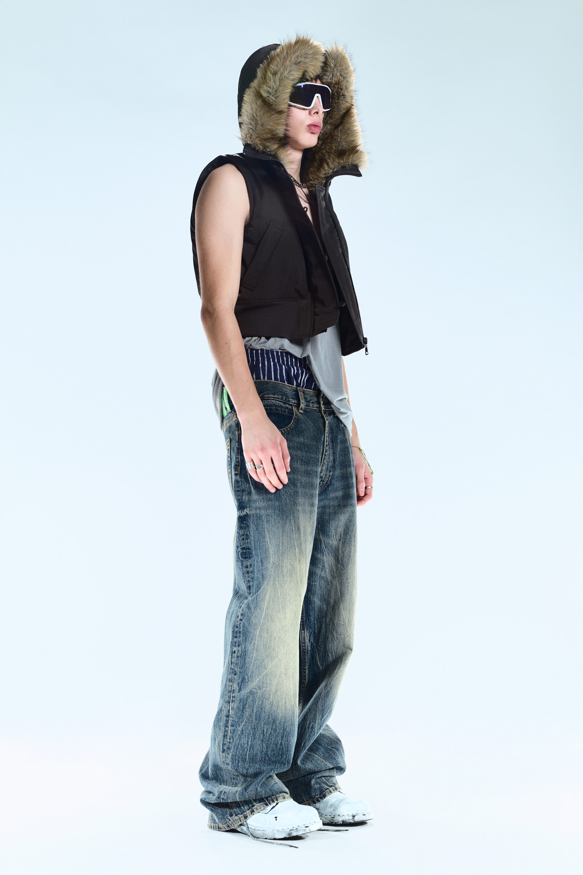 Blue Ray - Dark Blue - Looser Regular Waist Loose Straight Jeans - 2