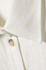 Blanc - Chemise décontractée en lin mélangé - 1