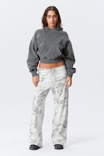 White - Camo - Printed Wide-Leg Pull-On Trousers - 0