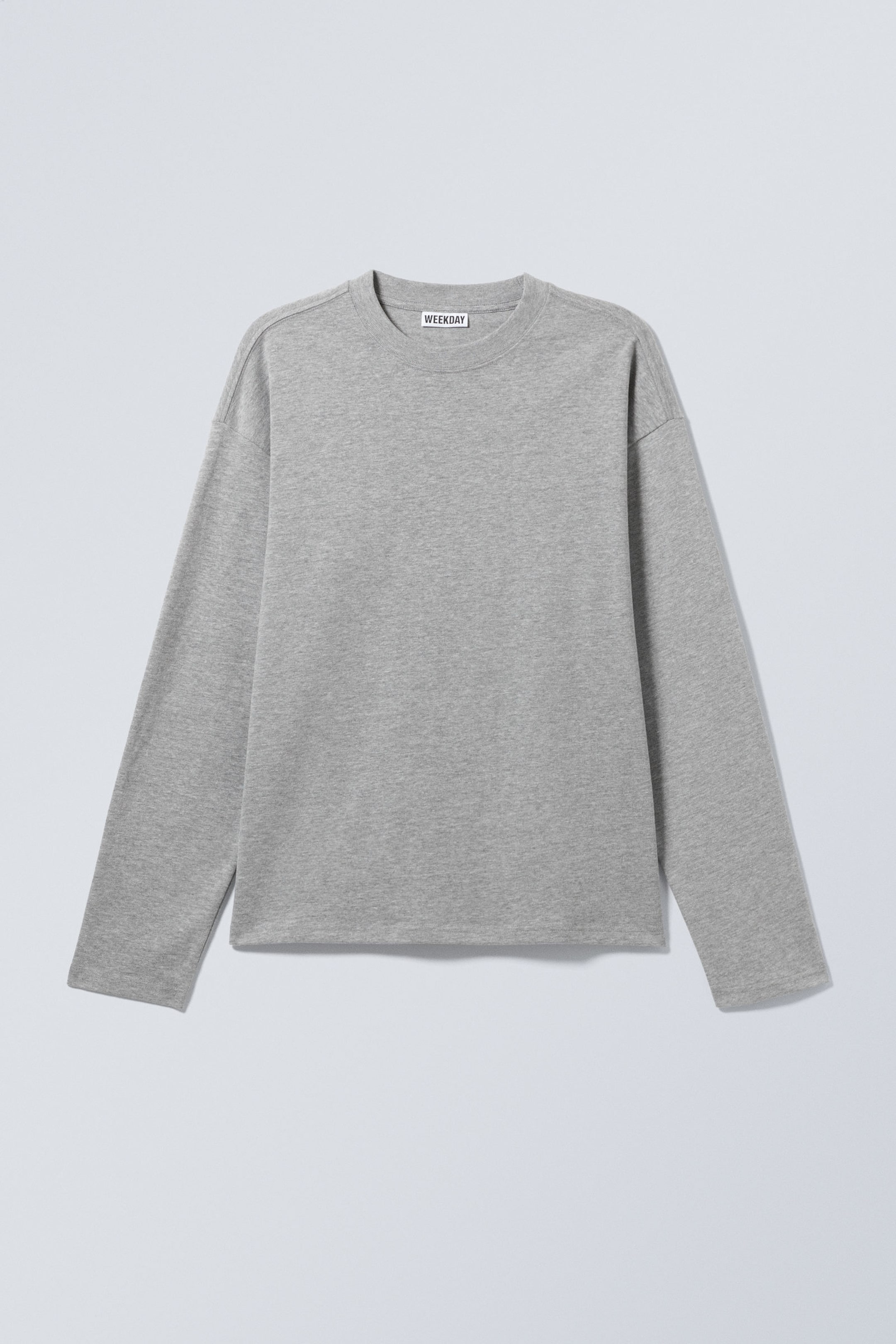 Hellgrau meliert - Tolles Longsleeve in Boxy-Passform - 3