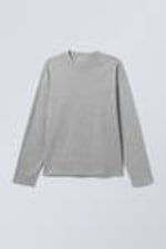 Hellgrau meliert - Tolles Longsleeve in Boxy-Passform - 3