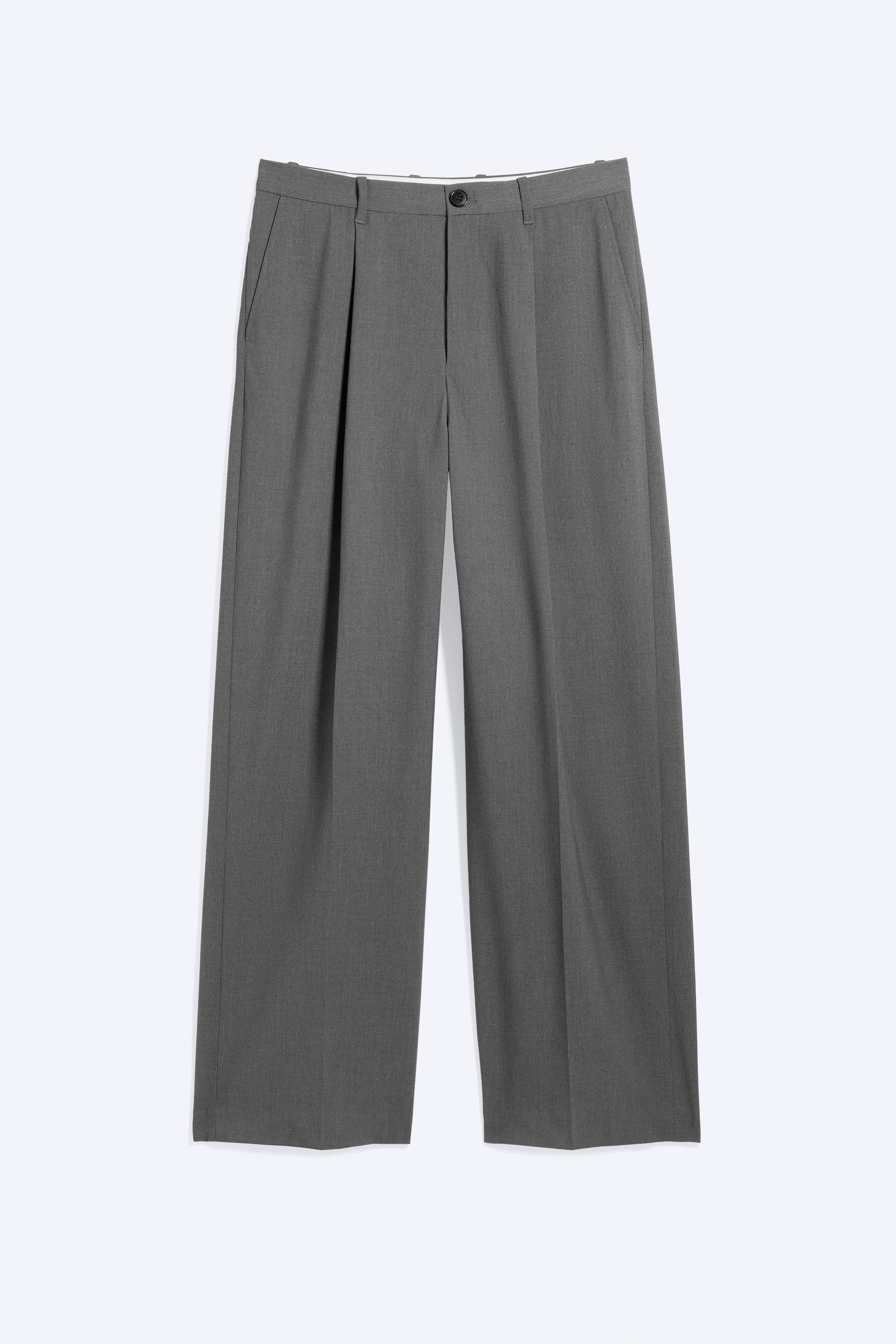 Uno Loose Suit Trousers - Dark Grey Melange/Czarny/Dark Green Melange/Ciemnogranatowy/Ciemnoszary - Pinstripe