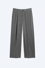 Dark Grey Melange - Uno Loose Suit Trousers - 4