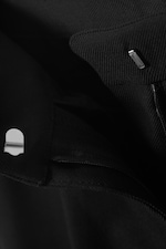 Black - Pleated High Waist Wide Leg Suiting Trousers - 7