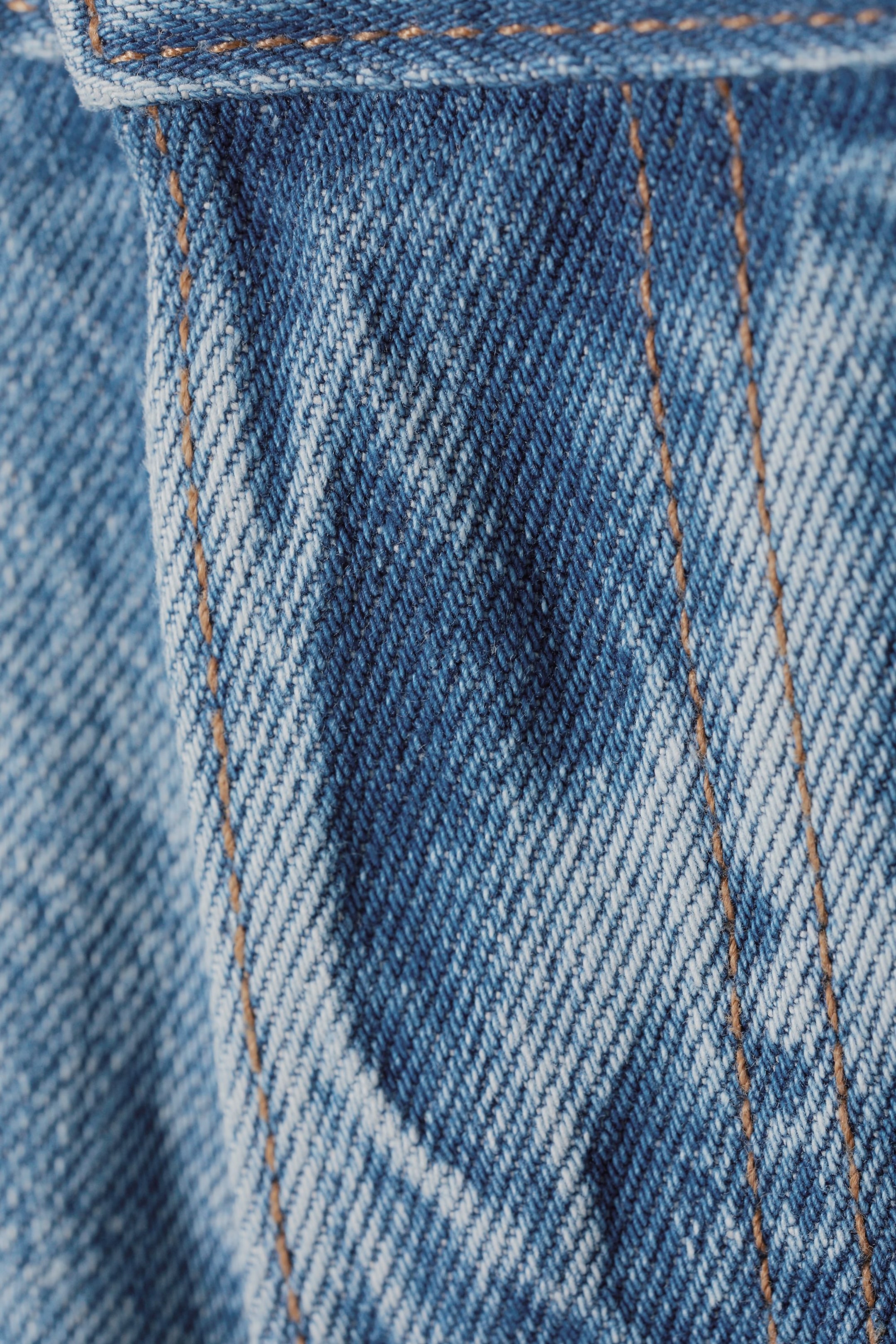 Ljusblå - Space Mid Waist Relaxed Straight Jeans - 1