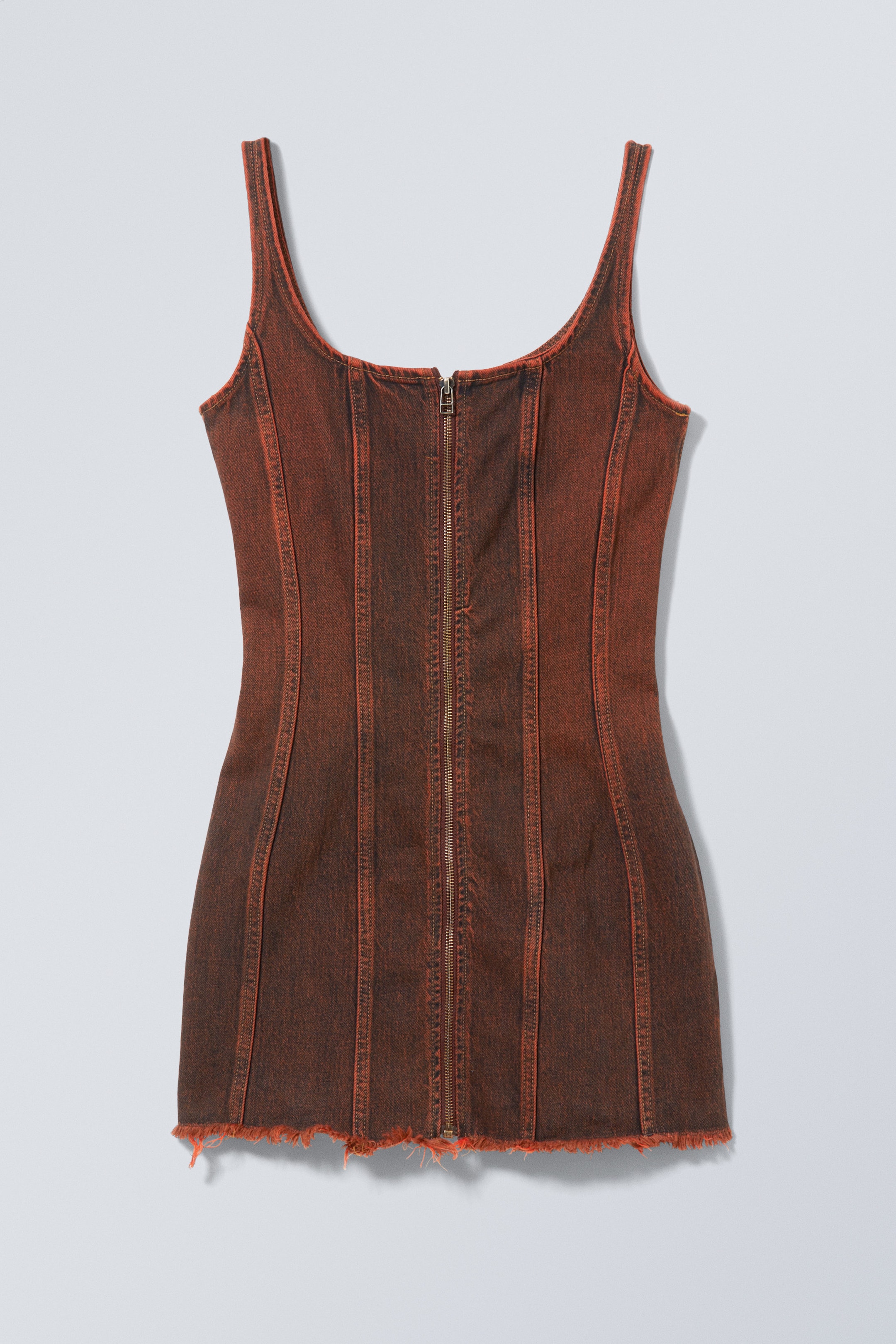 Rusty Red - Alvarado Denim Short Zip Dress - 0