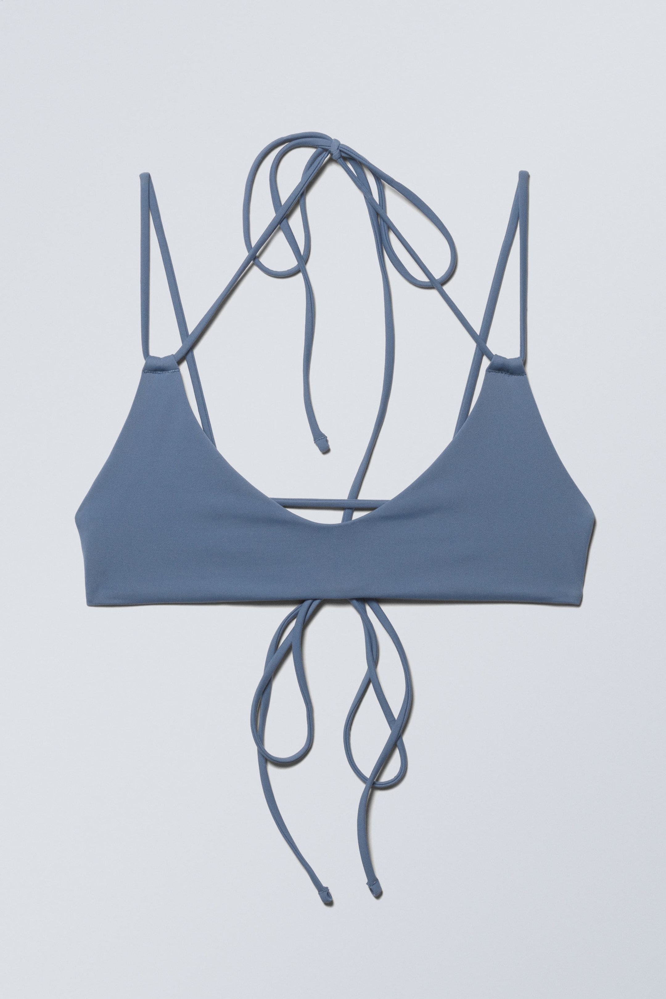 Dusty Blue - Strappy Bikini Top - 3