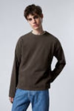 Donkerbruin - Geweldig boxy T-shirt met lange mouwen - 1