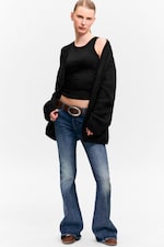 Black - Soft Knit V-Neck Cardigan - 0