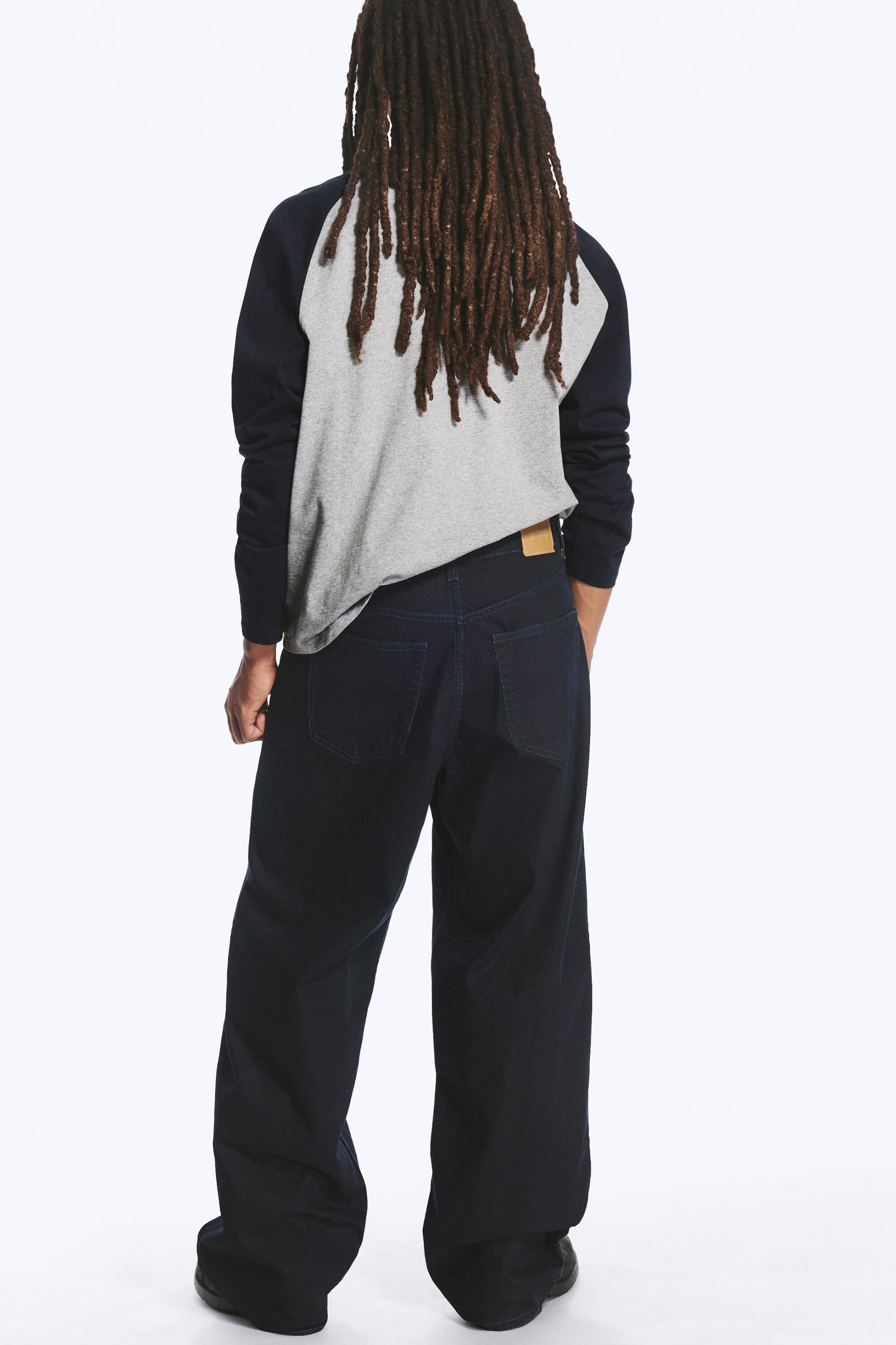 Indigo Coating - Astro jeans med mellomhøy midje, løs baggy passform og belagt finish - 3