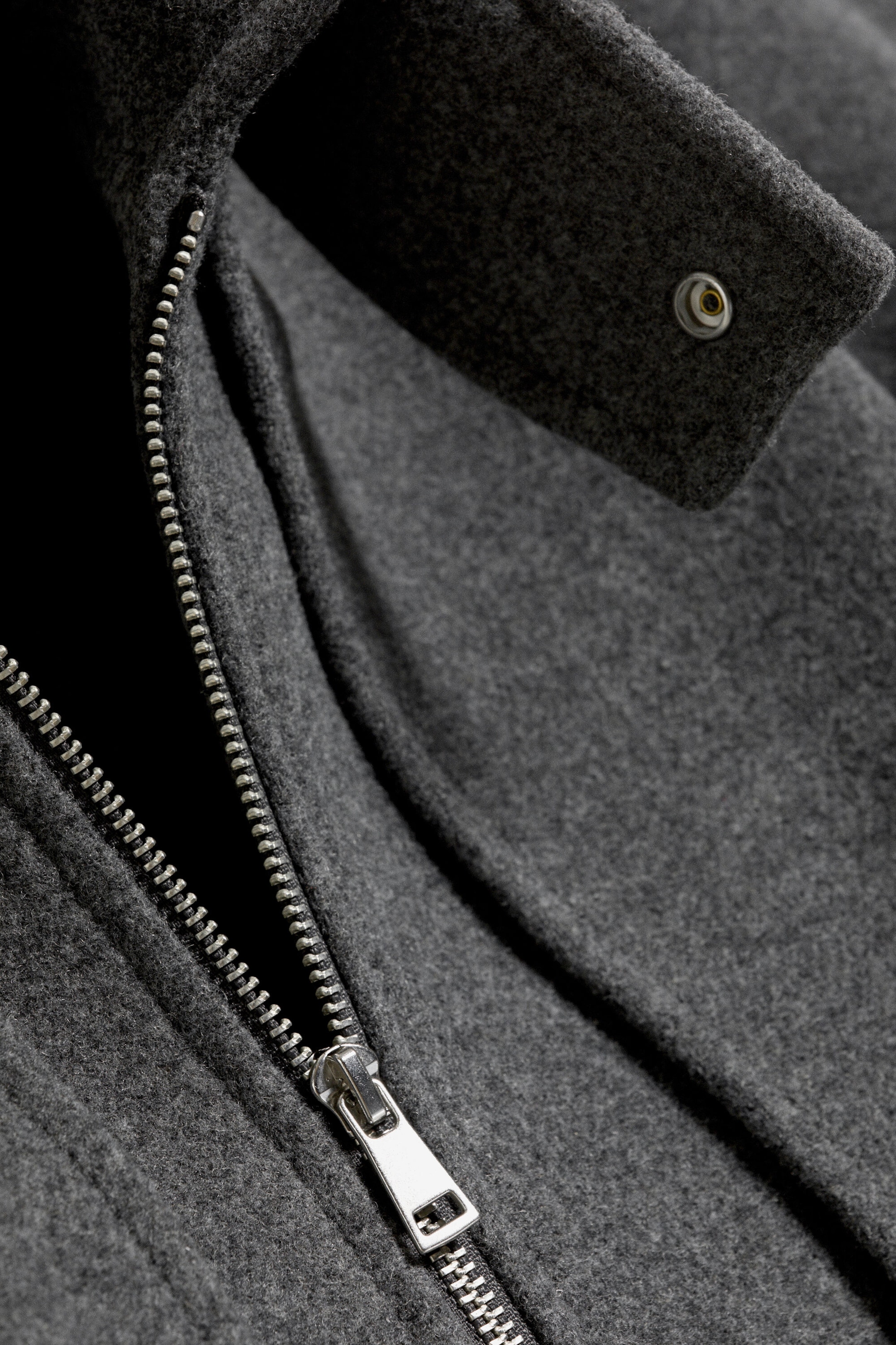 Dark Grey - Wool-Blend Cape-Detail Jacket - 6