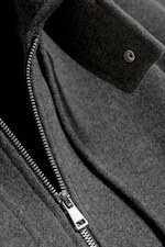 Dark Grey - Wool-Blend Cape-Detail Jacket - 6
