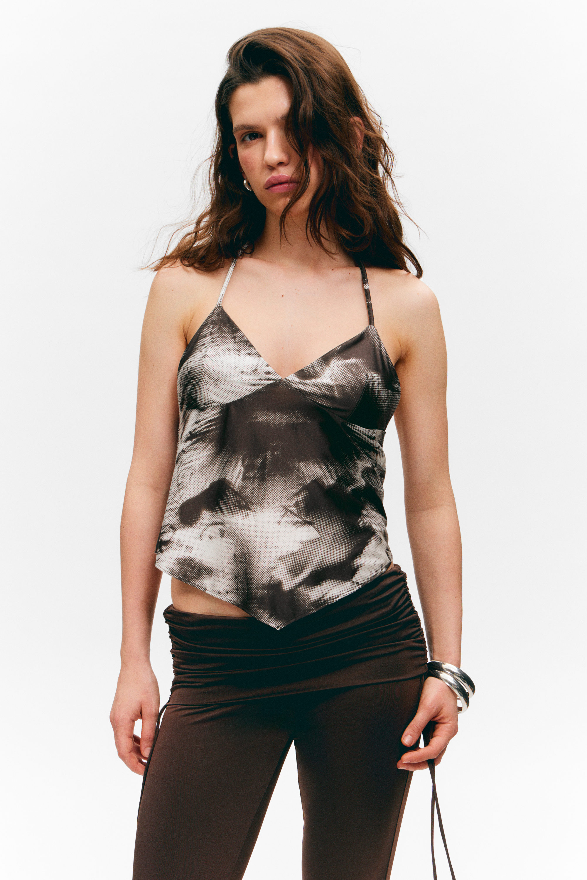 #423935 - Kort halternecktop med tryck - 1