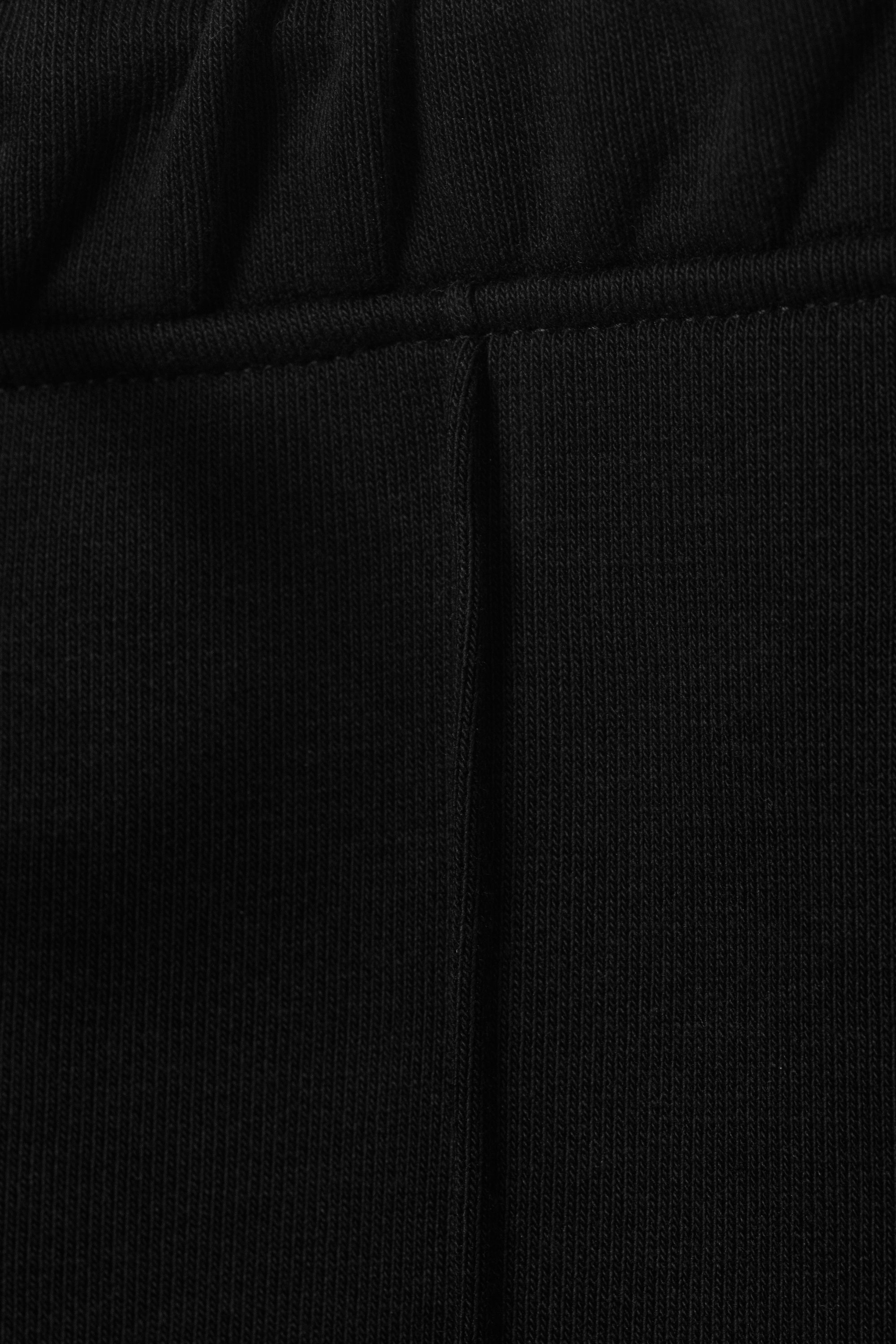 Black - Mid Rise Pintuck Flared Sweatpants - 4