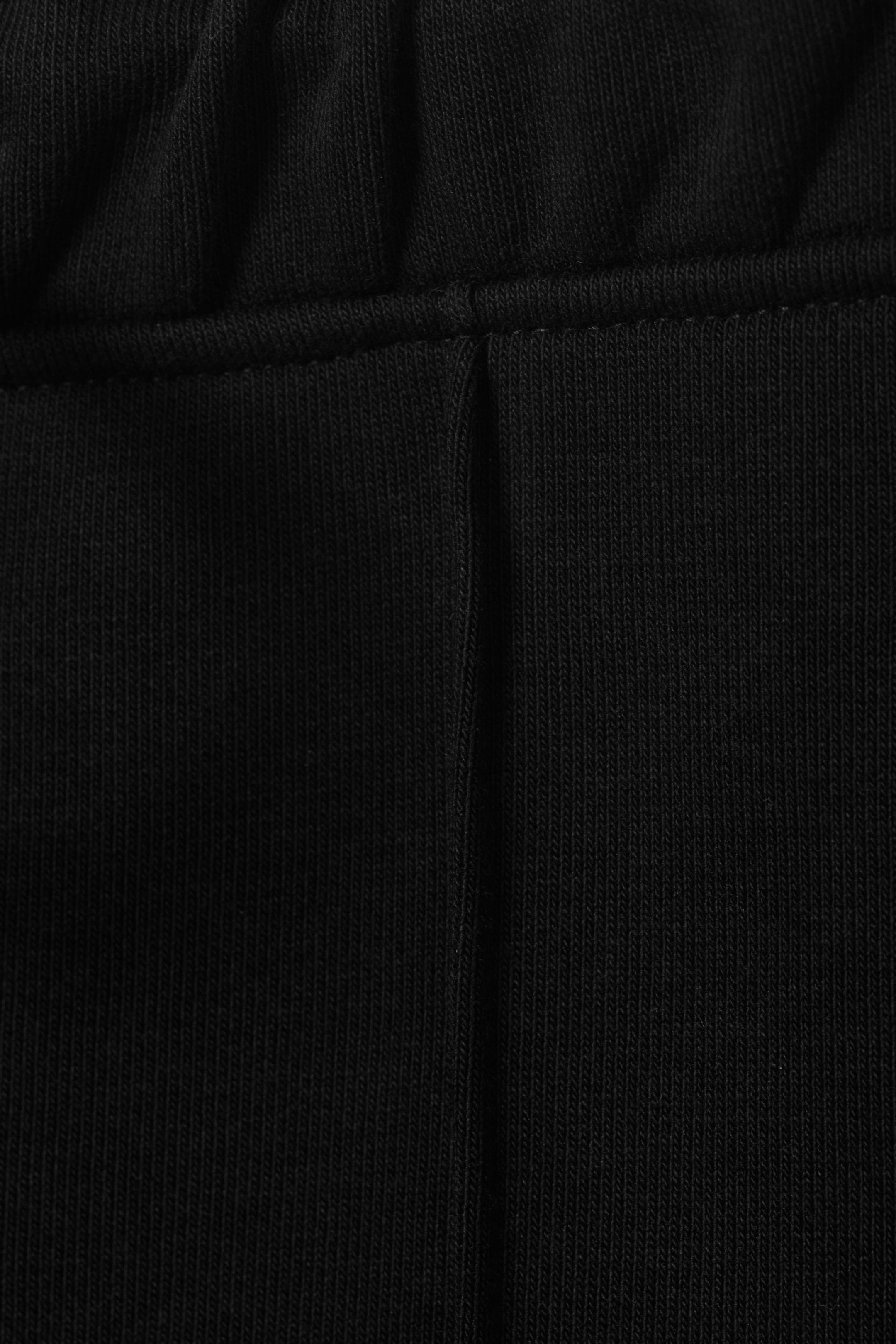 Black - Mid Rise Pintuck Flared Sweatpants - 4