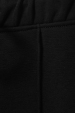 Black - Mid Rise Pintuck Flared Sweatpants - 4