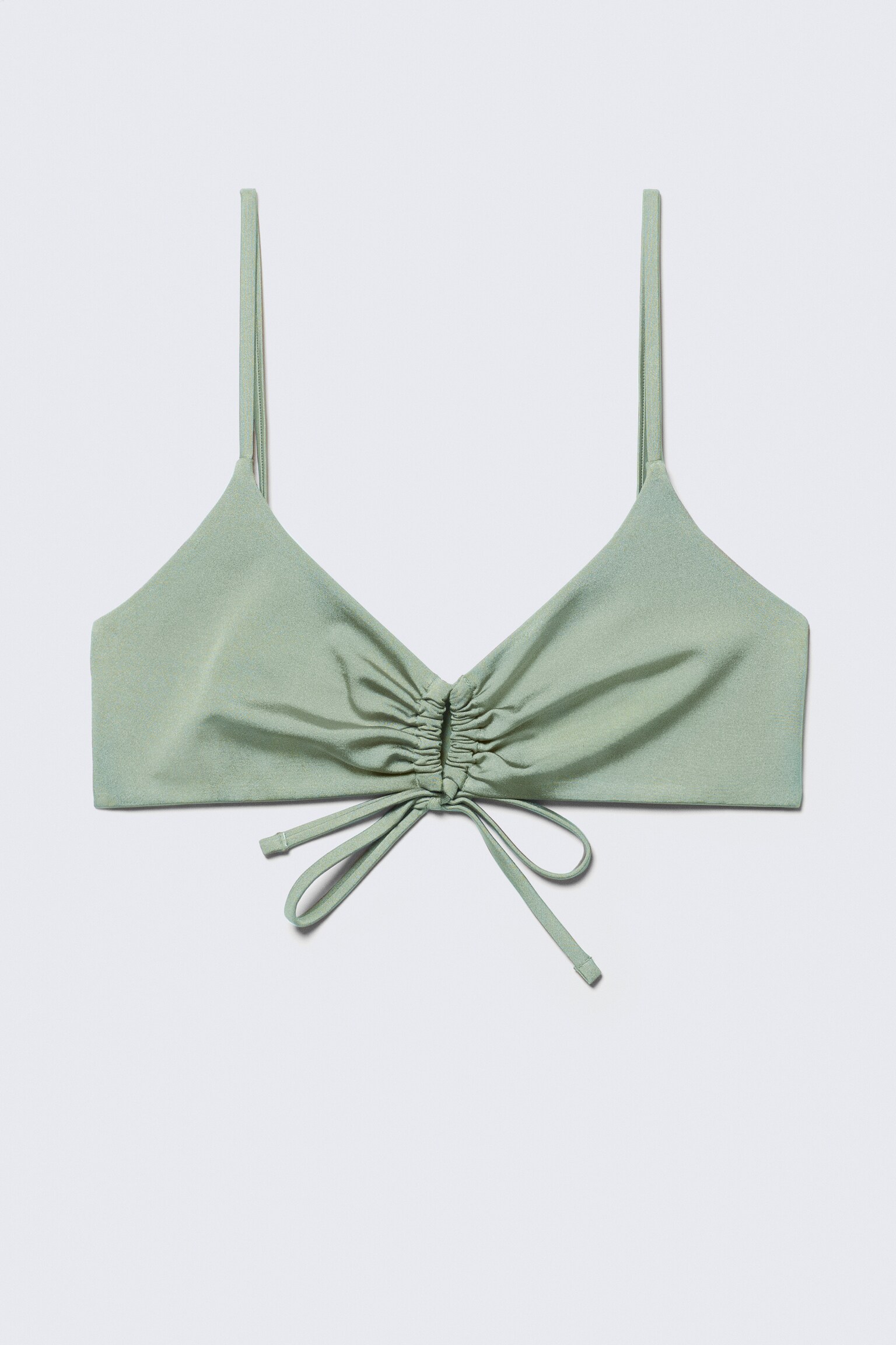 Bikiniöverdel med rynkade kupor - Grön/Dimmig mullvad/Klarblå/Svart - 2