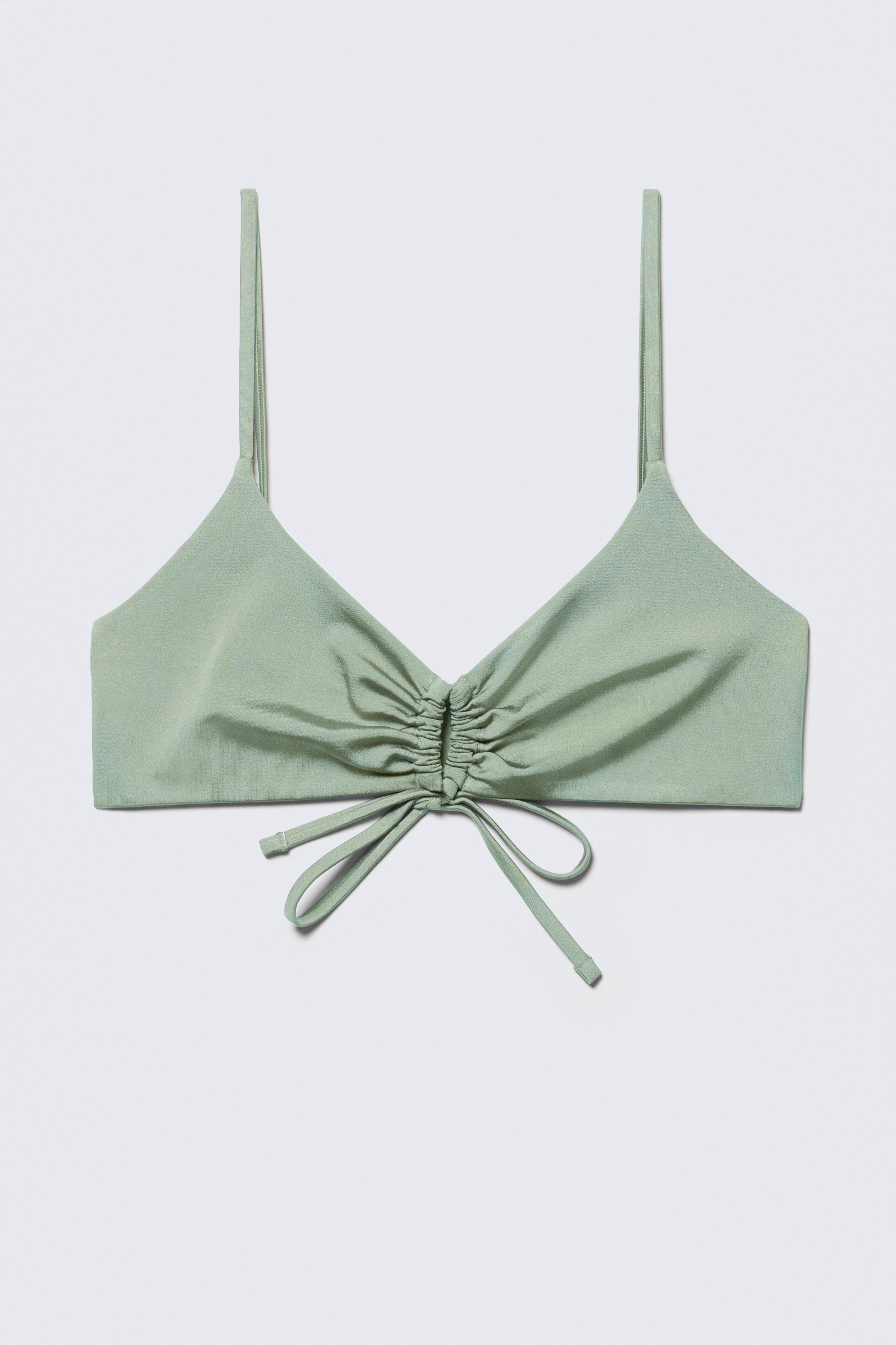 Grotere afbeelding bekijken: Triangelbikinitop met ruches - Groen - DAMES | H&M NL 5