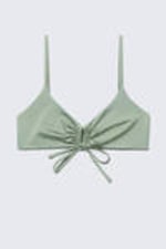Green - Ruched Triangle Bikini Top - 0