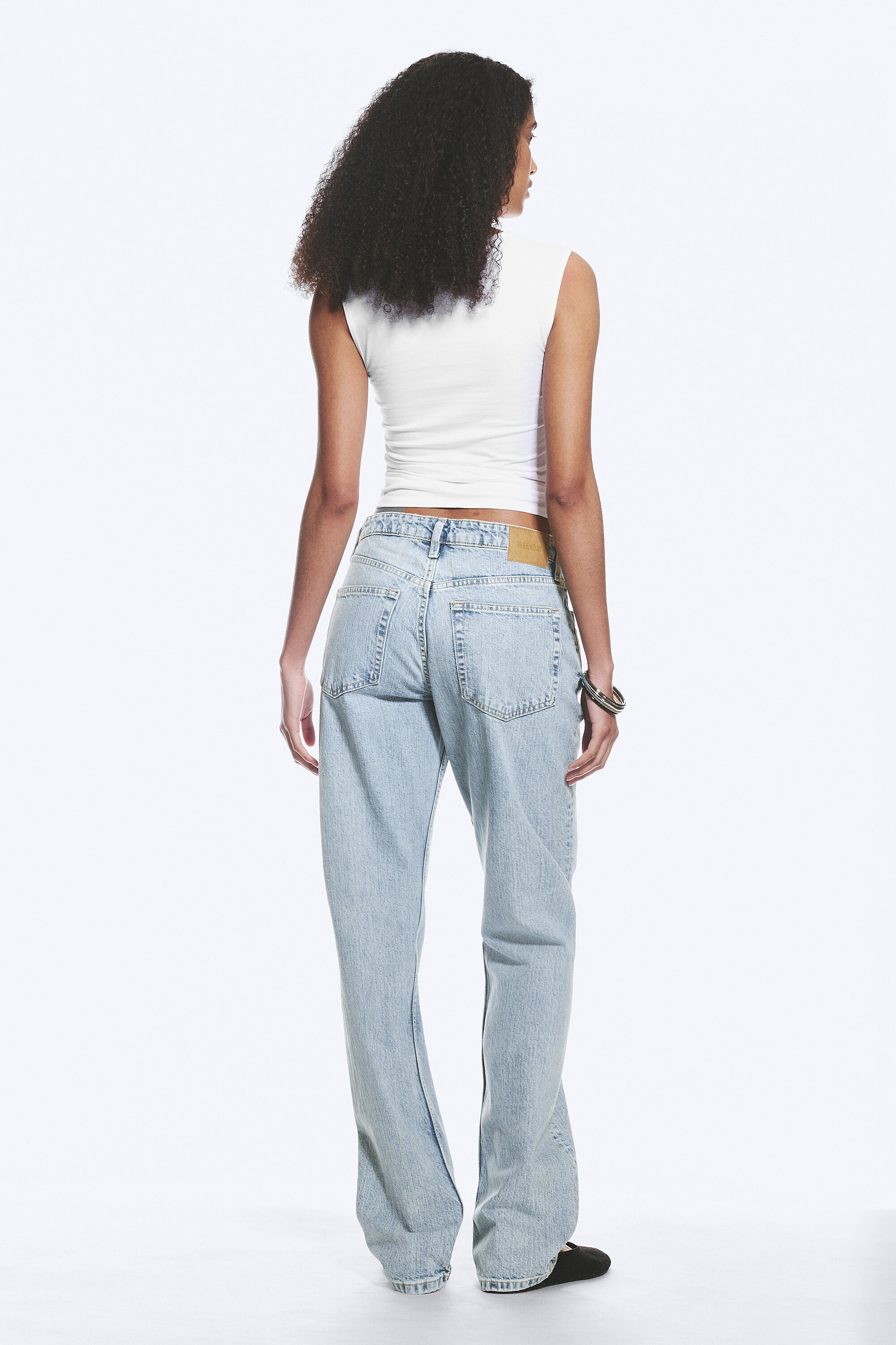 laika mid rise regular straight jeans - Dream Blue - Light Blue