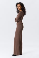 Washed Mole - Soft Low Rise Loose Wide Leg Trousers - 2