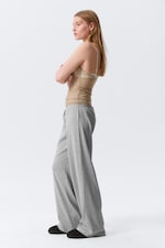 Gris chiné - Pantalon de pyjama décontracté taille mi-haute - 2